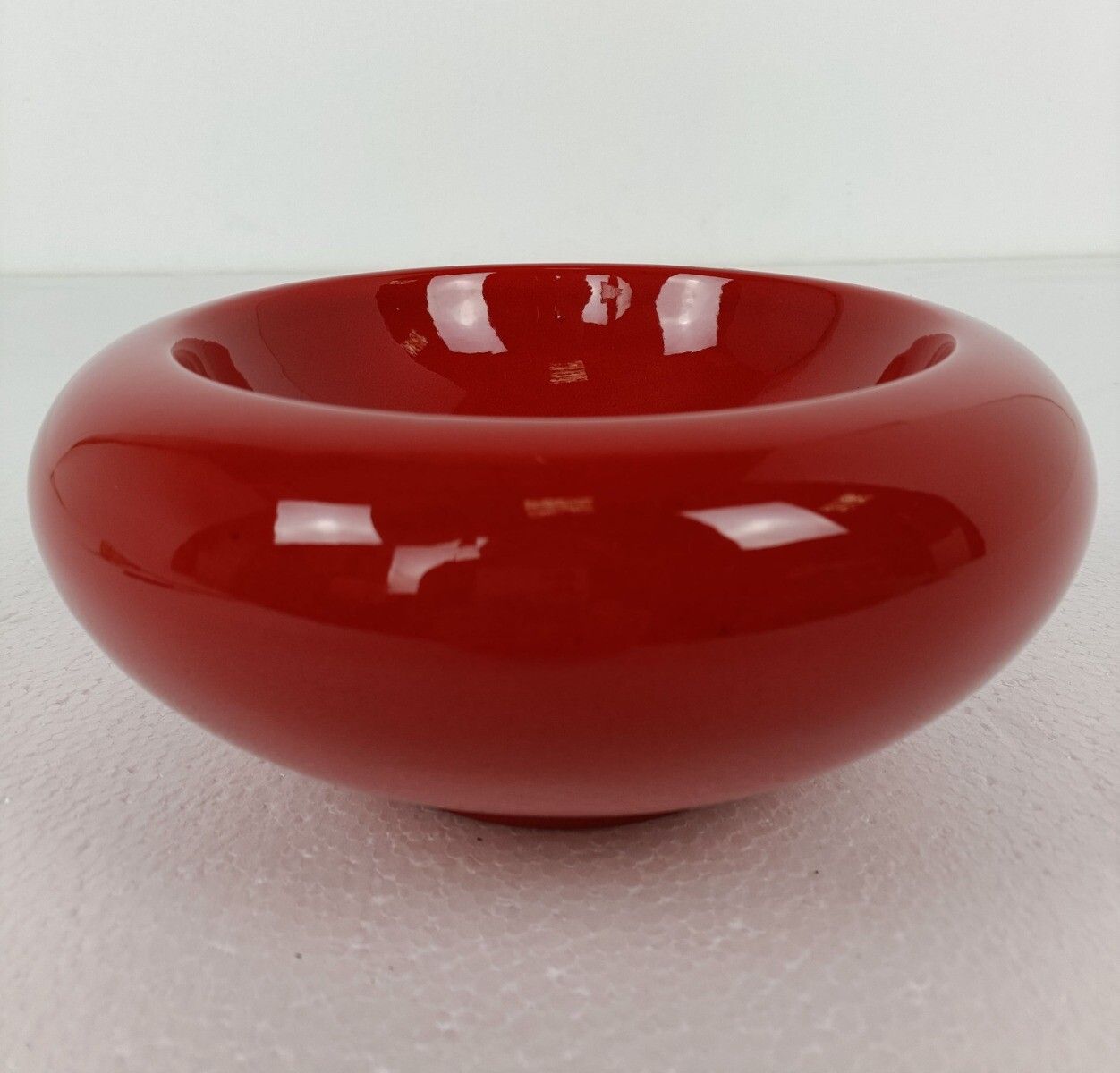 Pino Spagnolo For Sicart Italy, 1960/70's Space Age Dish Bowl Collector Red Ce photo buy