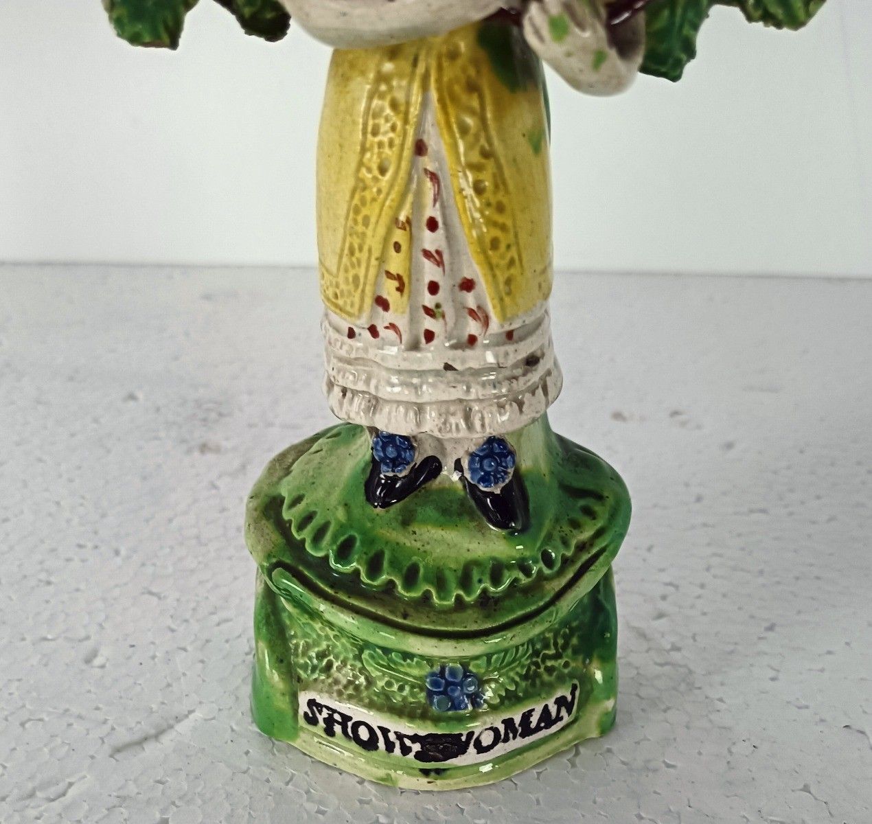 Show Woman Pearlware Bocage Figure Walton  Staffordshire Pottery Antique 19th C photo vinterior
