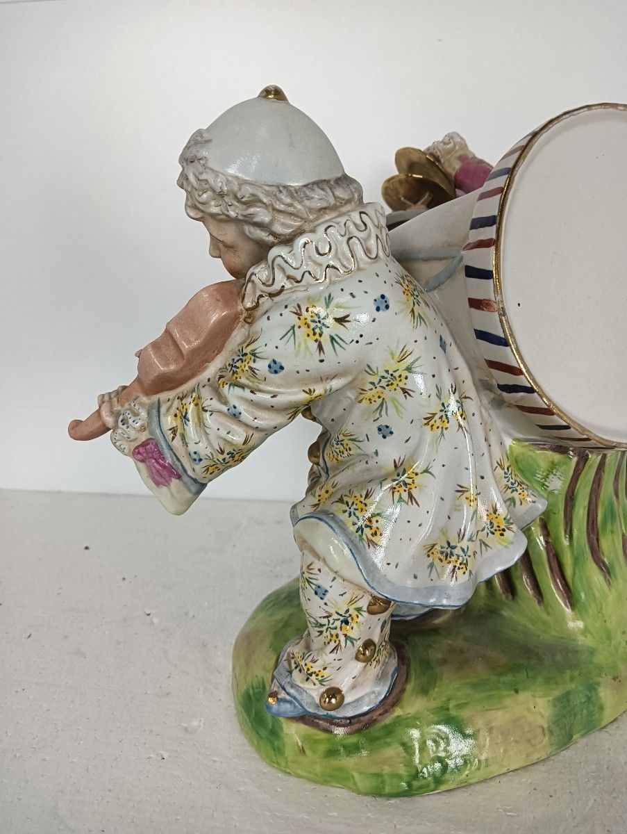 photo for sale Sweet Figurine Indoor Planter  Musicians Porcelain Group Meissen Attributed Germ