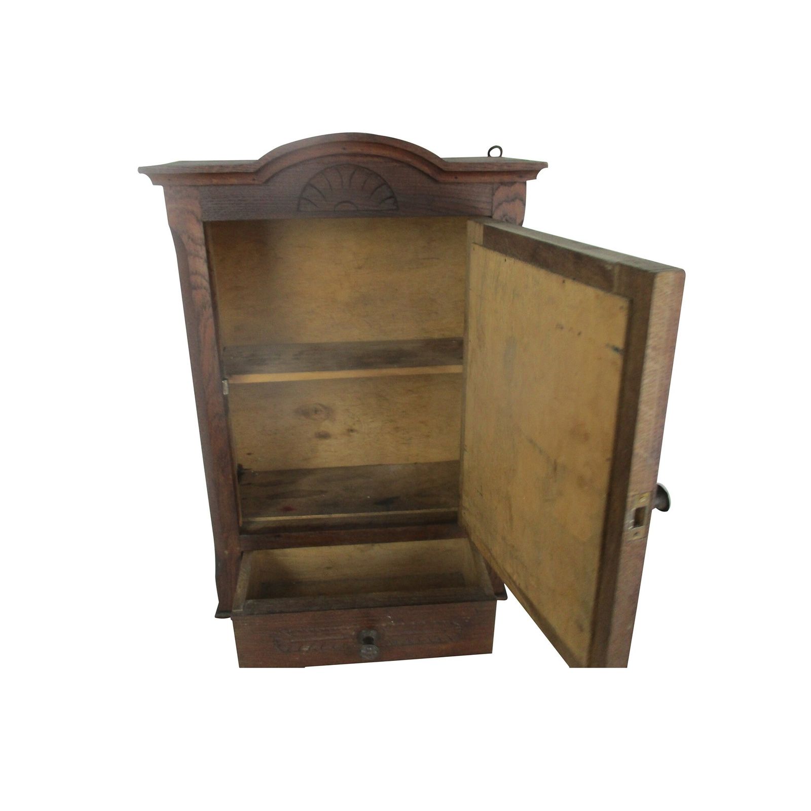 Kitchen Apothecary Medicine Bathroom Wall Cabinet Oak Beveled Glass Mirror Mid C photo Furniture
