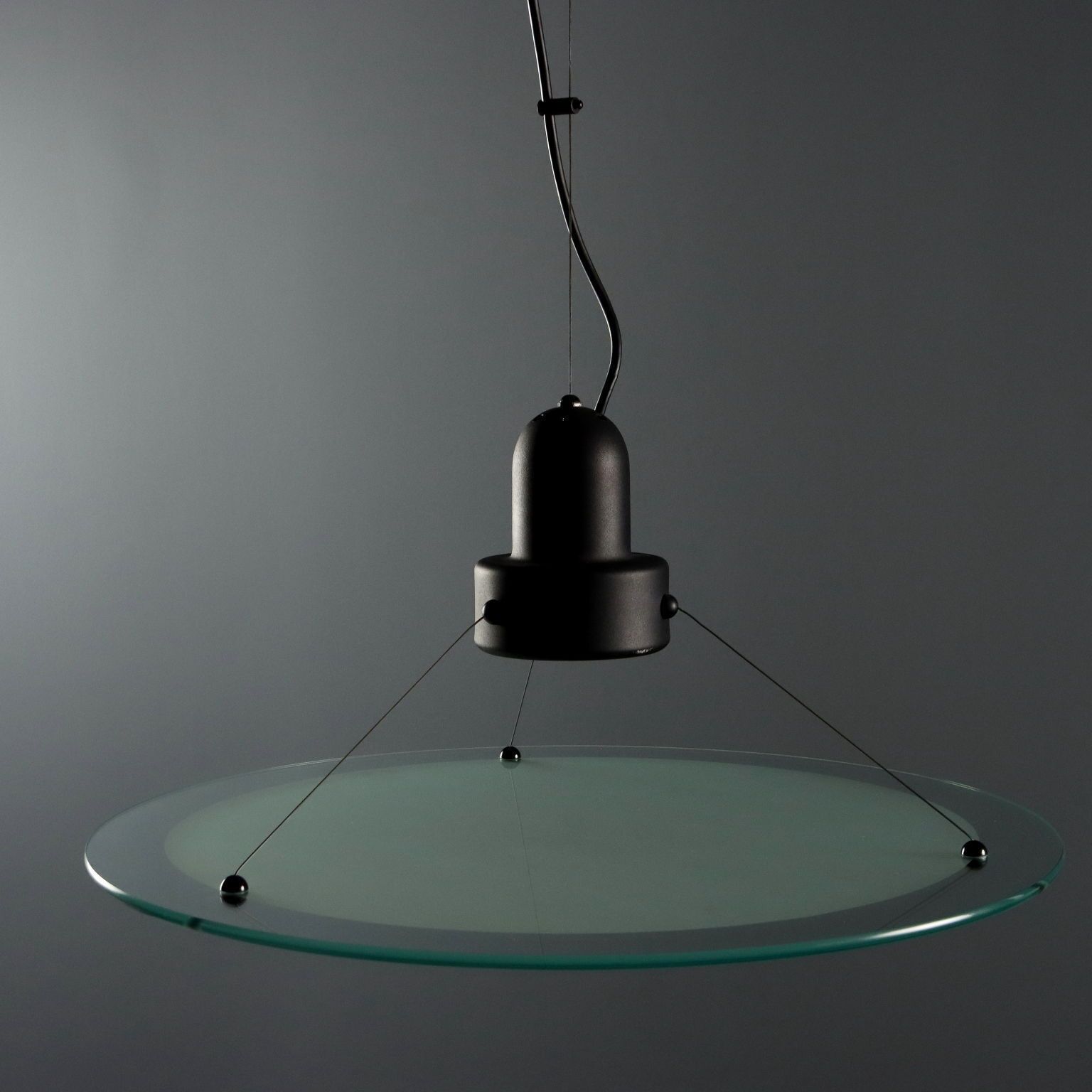 Vintage Ceiling Lamp Glass Enamelled Metal Design Italy 1980s photo buy