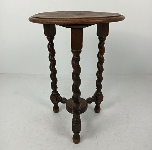 Barley Twist Wooden Side Wine Table Two Tier Pedestal Plant Bonsai Stand Farmhou photo vintage
