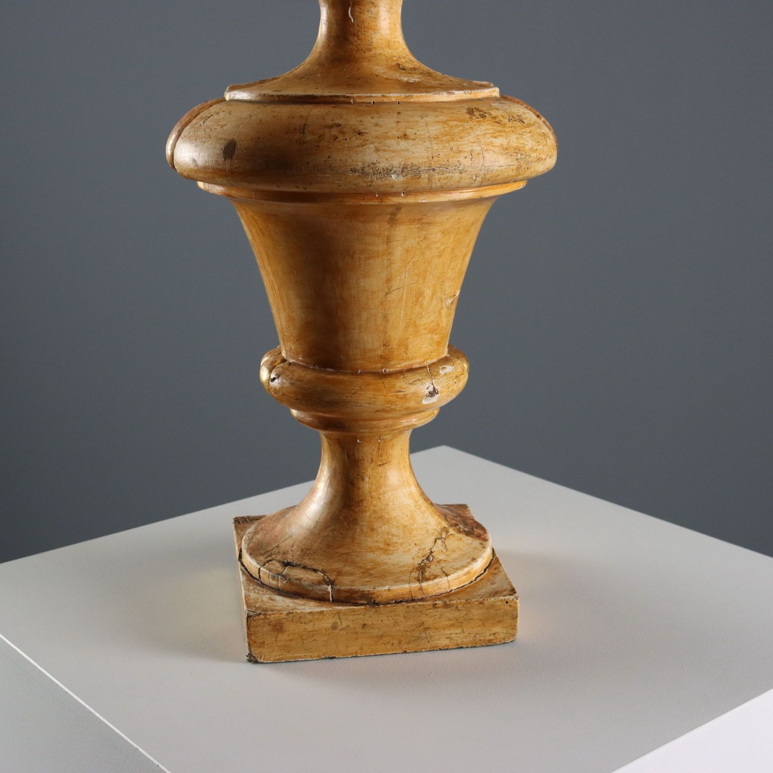Antique Lamp Eclectic Gilded Wood Carved XIX Century photo vinterior