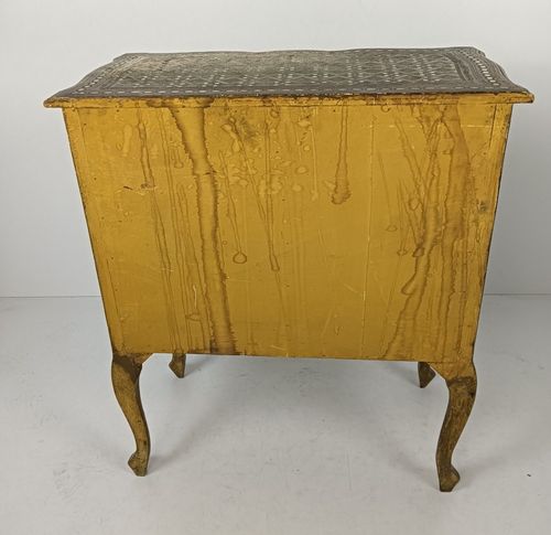 photo for sale Florentine Wood Nightstand End Table Hall Cabinet Green Gold Gilded Italian Stun