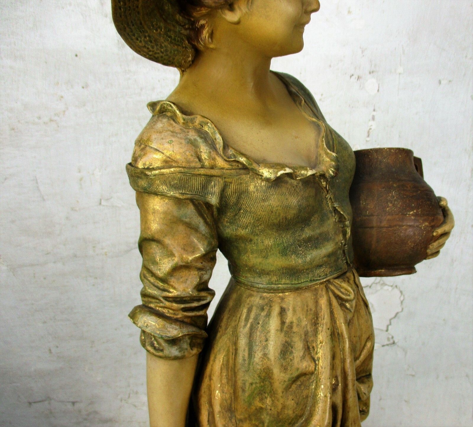 Statue Goldscheider Signed E. Tell Terracotta Water Carrier Jugendstil  Antique photo buy