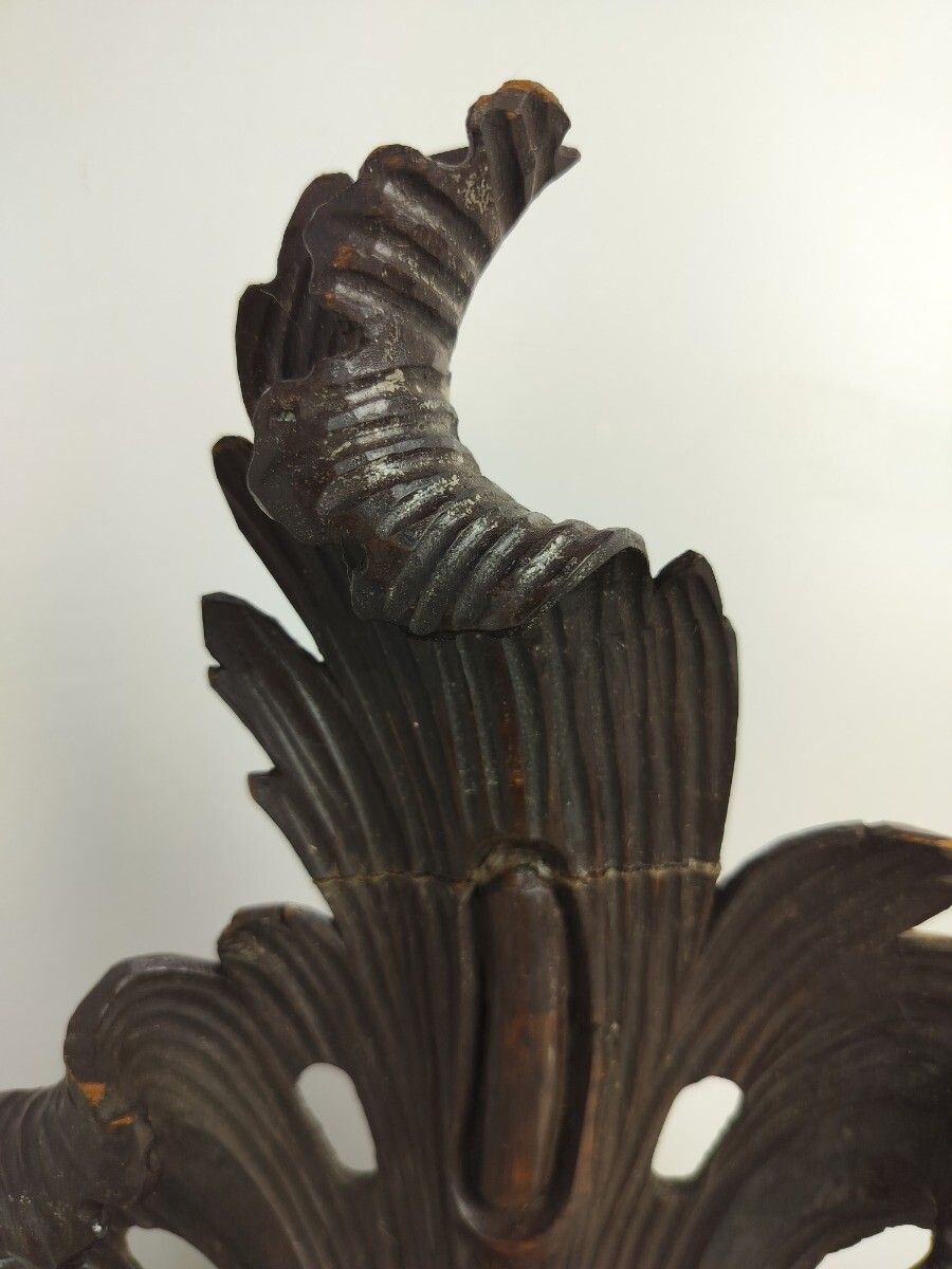 Small Hand Carved Wood Wooden Console Wall Hanging Shell Form Lovely photo Art