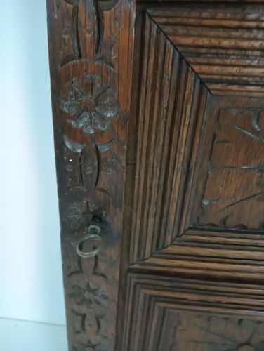 Antique 19th Century Door Panel Lion Head Ornate Carved Wood Architectural Recla photo furniture