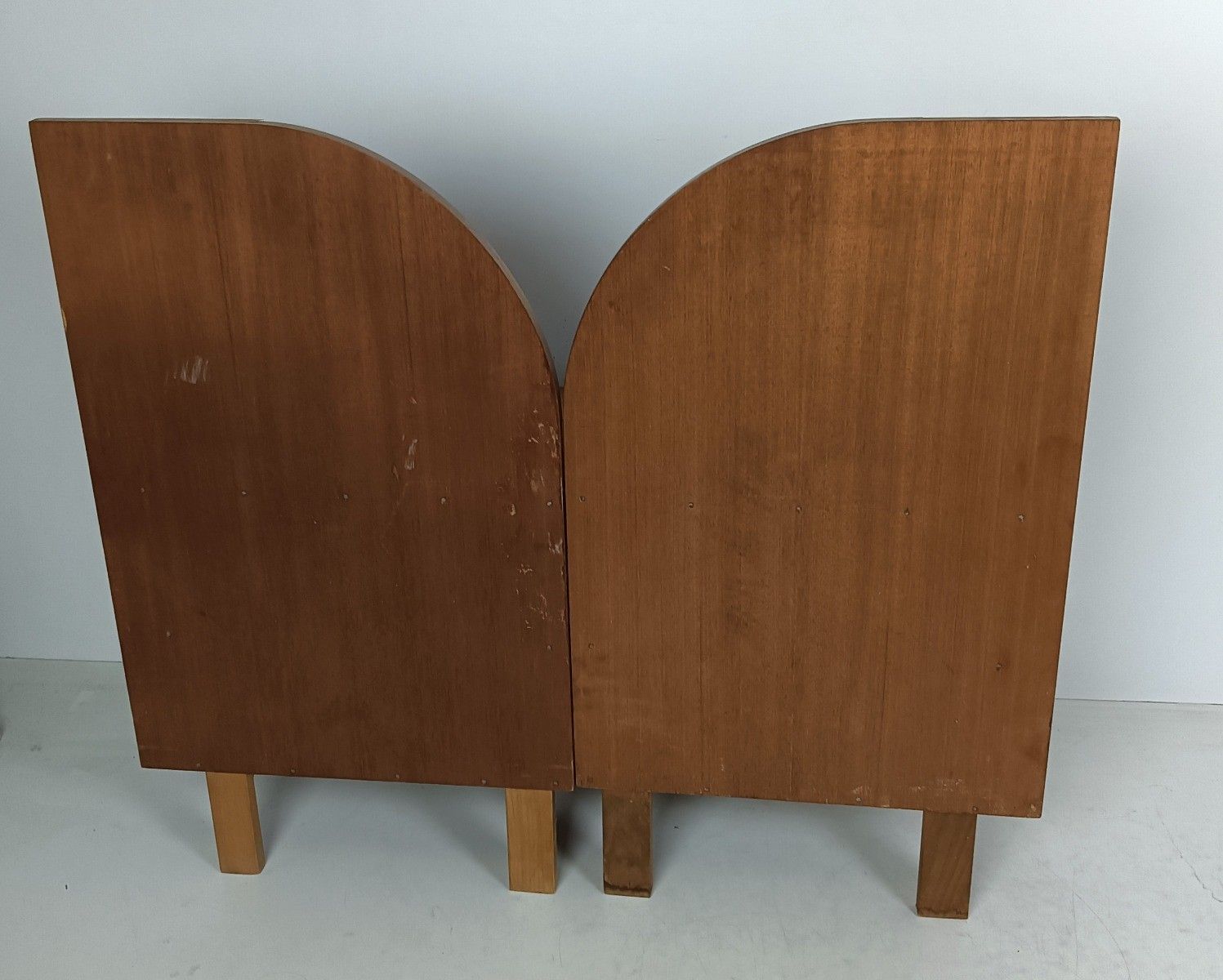 photo vinterior Pair Antique Jugendstil Nightstands Wood  End Tables Vanity Cabinets Bedroom Cab