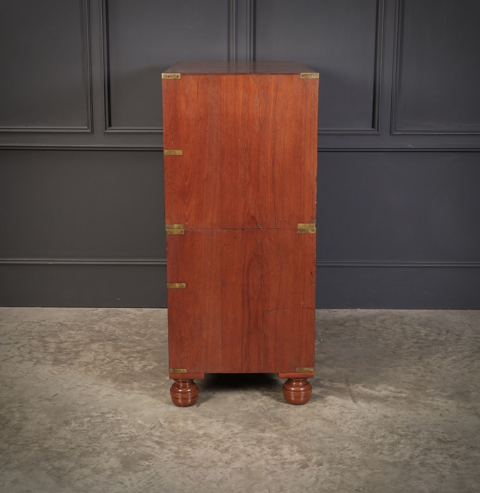 Genuine Victorian Teak Military Secretaire Chest photo furniture