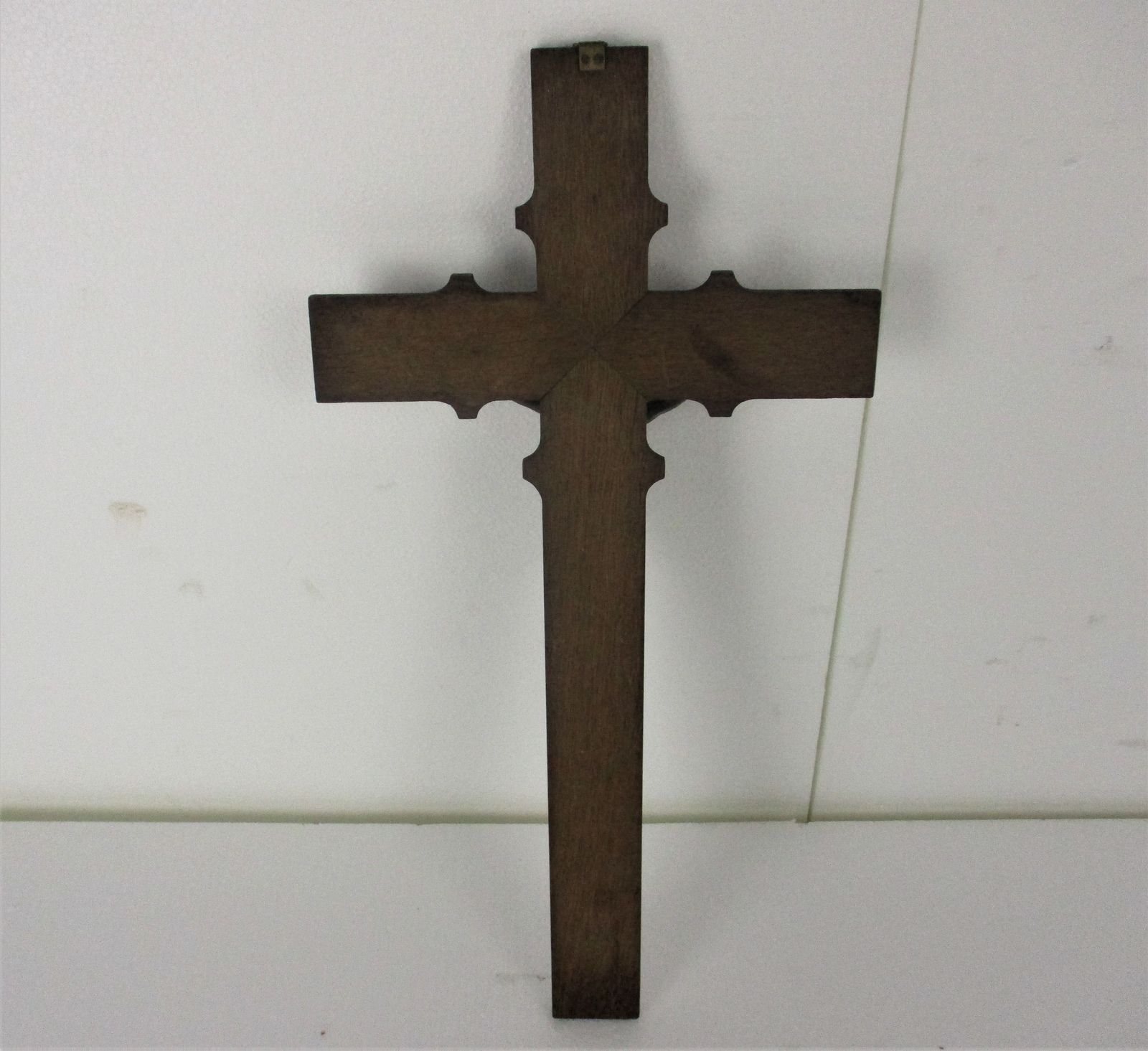 Hand Carved Wood Hanging Crucifix Cross Jesus Christ Spelter Beautiful Corpus Oa photo 162.0