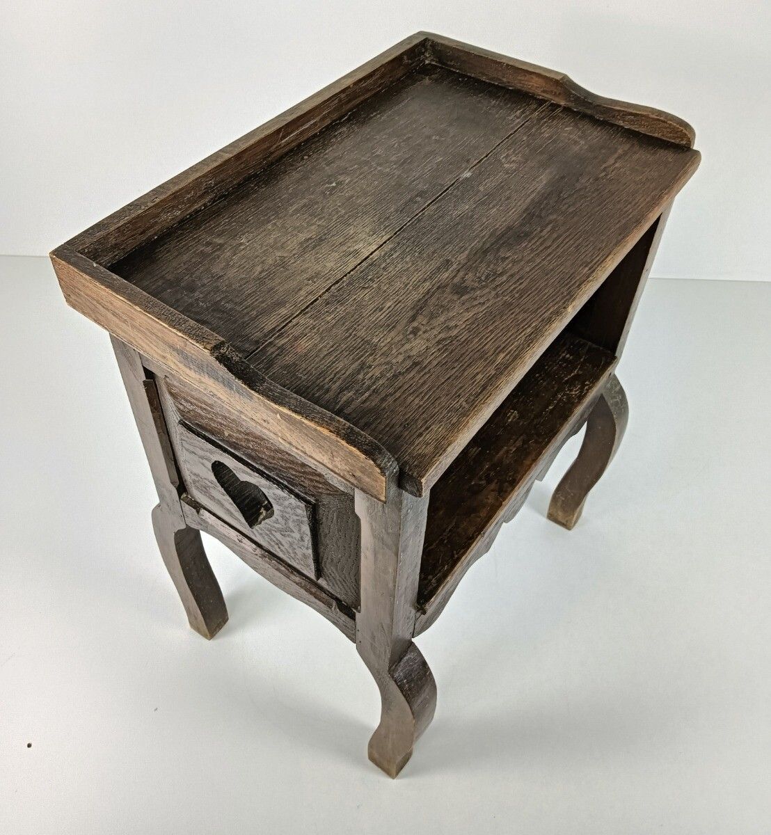 Antique French Country Bedside Table Nightstand 19th Century Heart Detail Carved photo buy