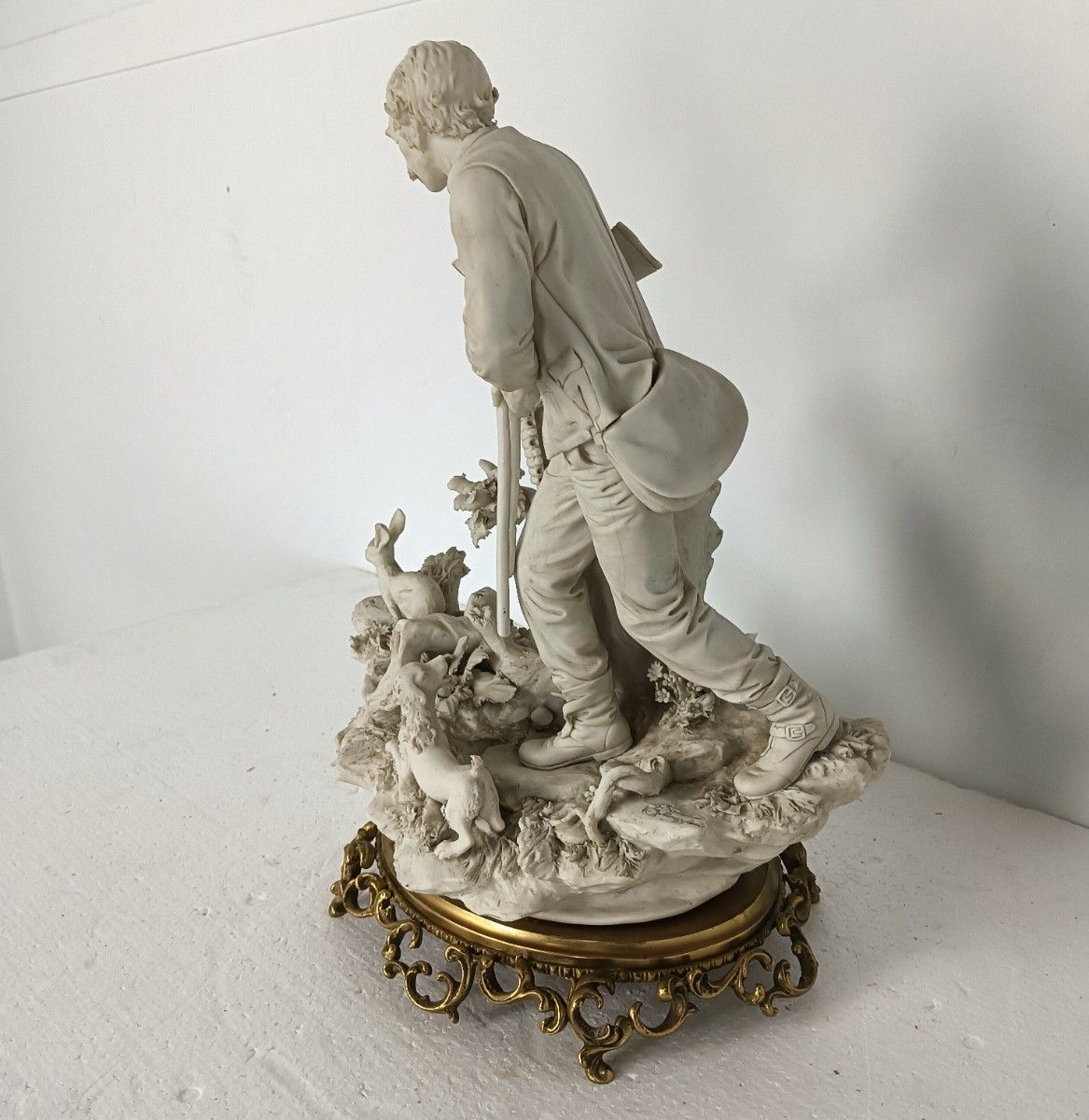 Large Group Figurine Porcelain White Hunt Italy Capodimonte Sandro Maggioni Vint photo 567.0