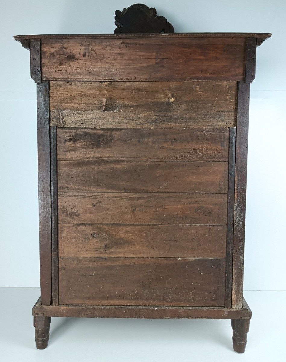 photo vinterior Gothic Antique 18th Century Carved Oak Religious Scenery Saint Dragon Cabinet Wo