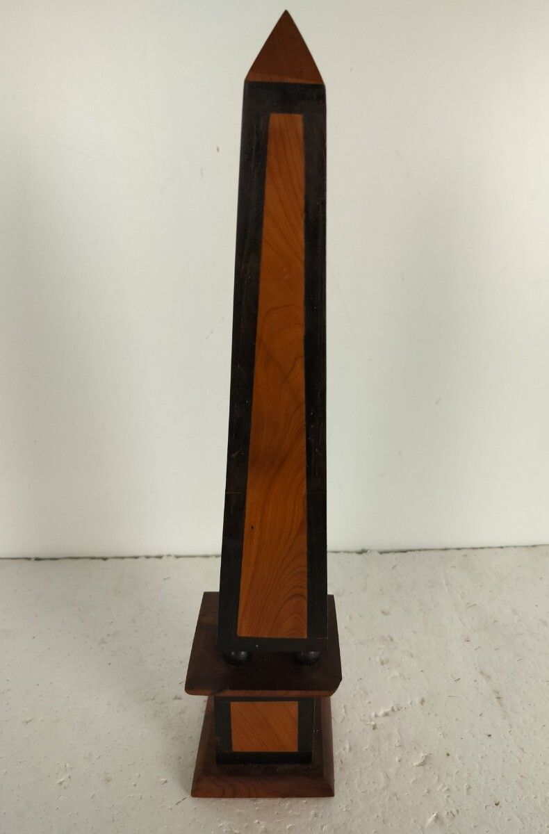 Obelisk In Thuya And Ebony Wood Large Decorative 1900s Early 20th Century Antiqu photo vinterior