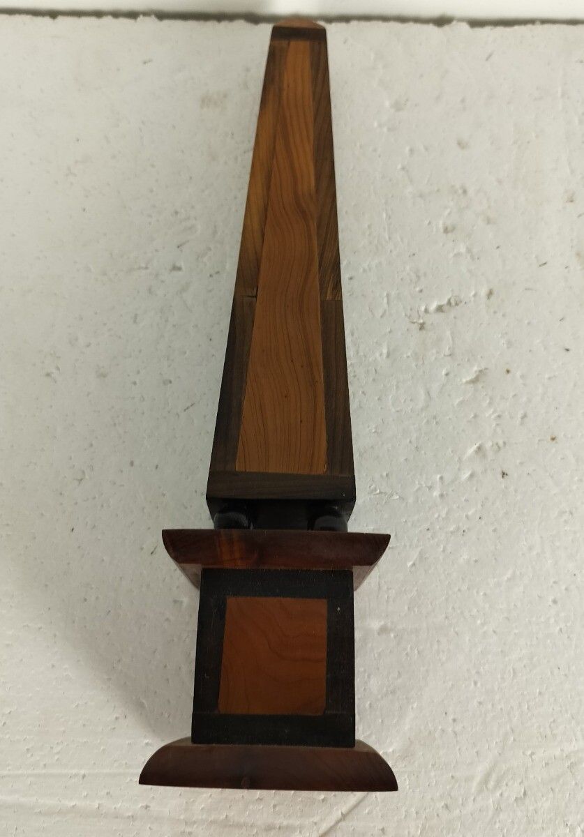 photo furniture Obelisk In Thuya And Ebony Wood Large Decorative 1900s Early 20th Century Antiqu