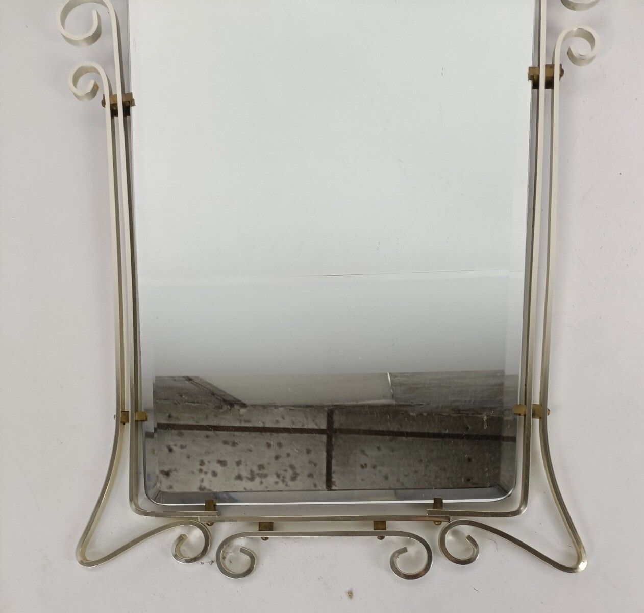 Hallway Bathroom Antique Mirror Chrome Frame Beveled Glass Gorgeous Large photo Home Decor