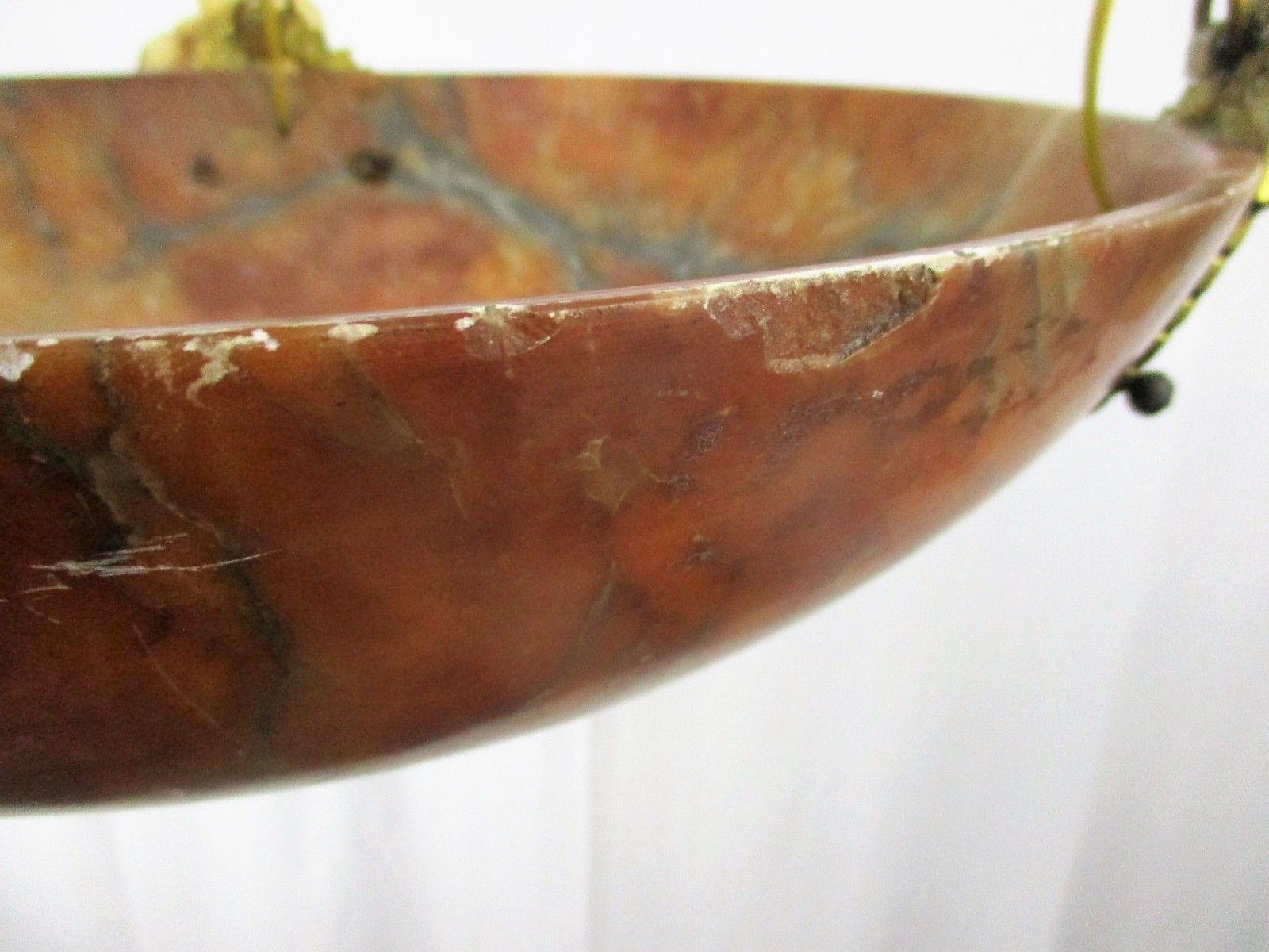 Art Nouveau Pendant Chandelier Alabaster Amber Flower Shades 4 Lights Ormolu photo 706.0