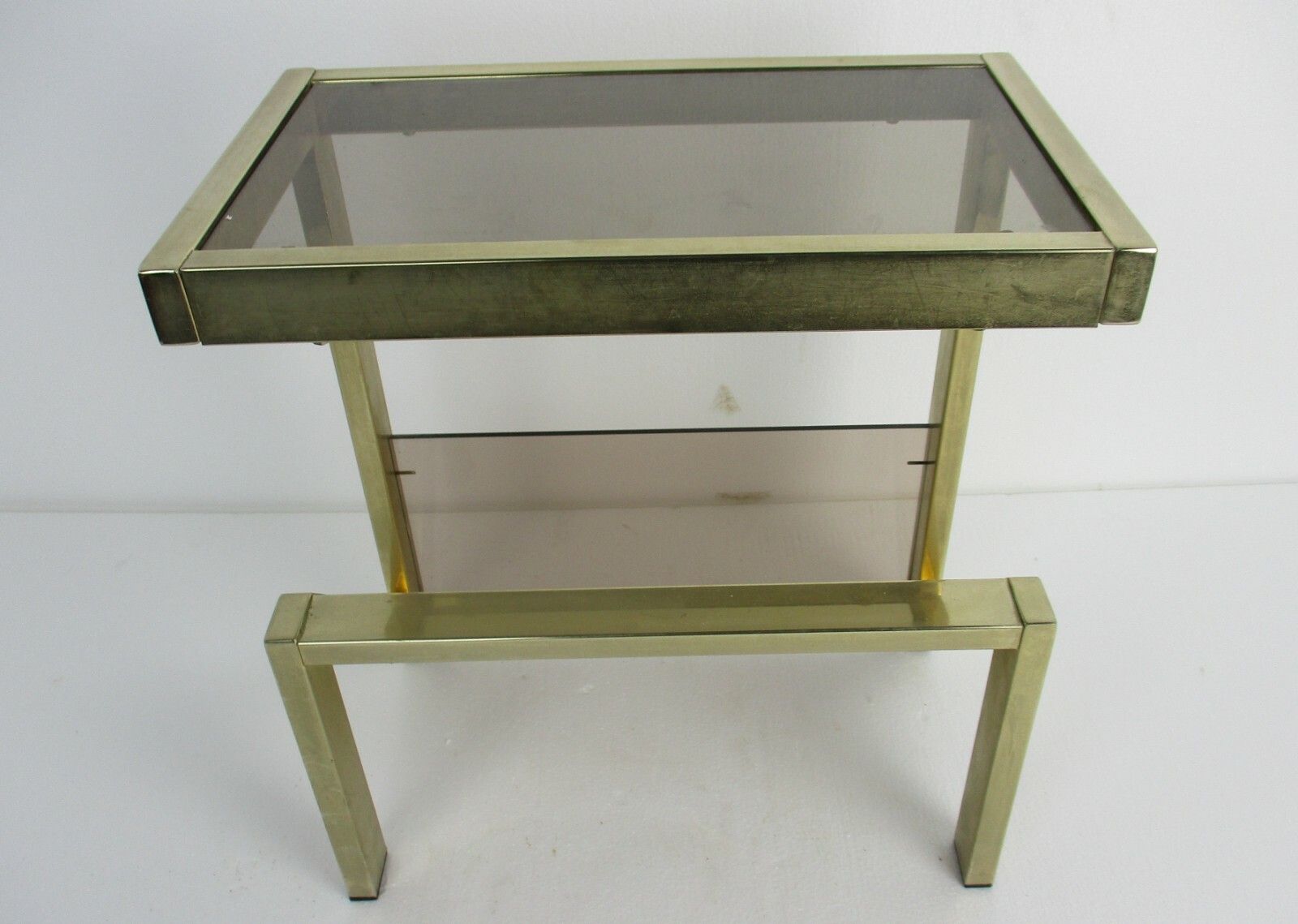 Vintage Modernist Magazine Newspaper  Rack Side Table Smoked Glass  Lucite Wow photo furniture