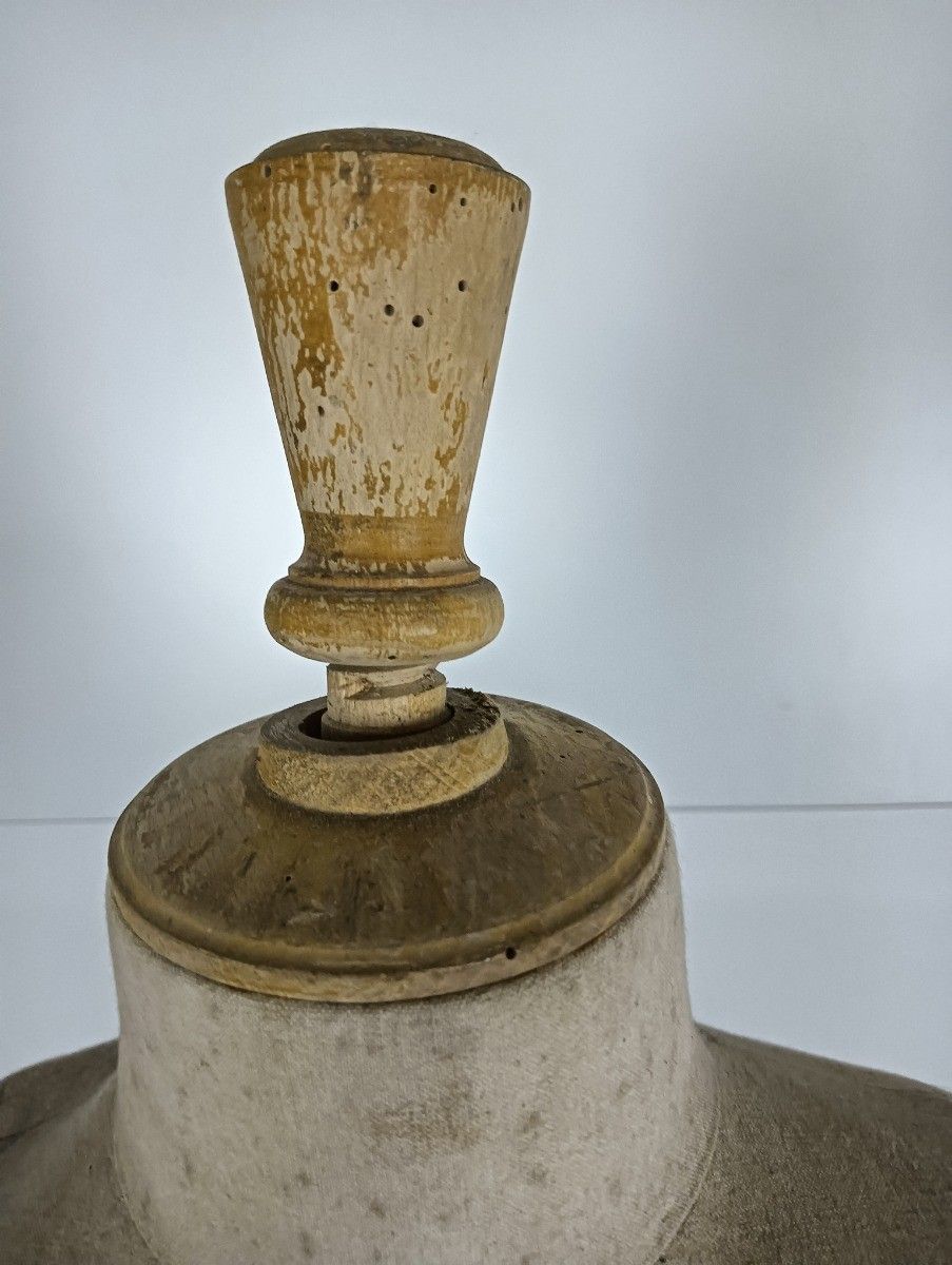 Antique  Mannequin Haute Couture Dress Form Girard Paris Loft Wooden Base photo Home Decor