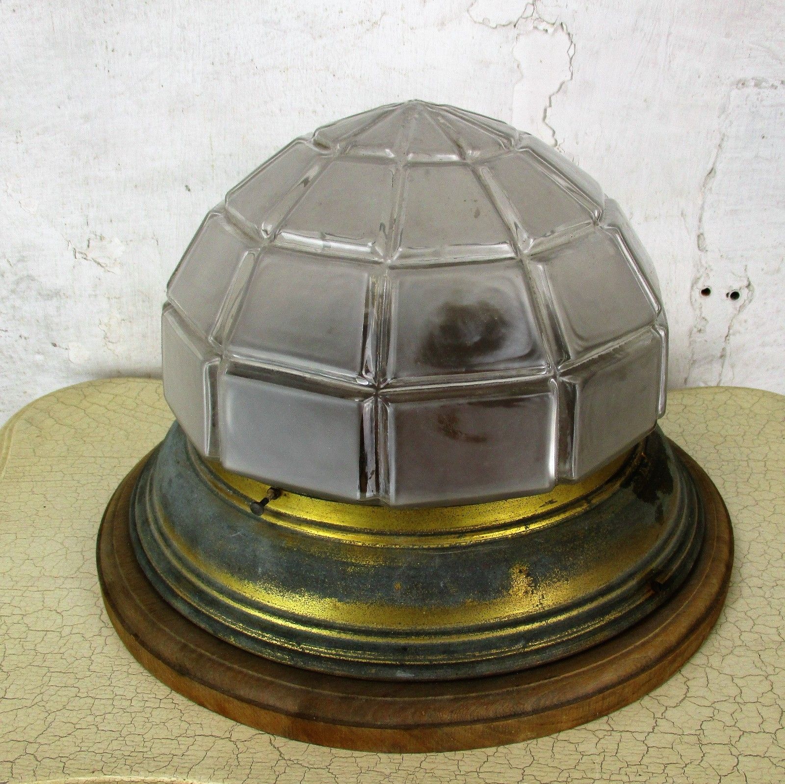 Large Art Nouveau Bauhaus Ceiling Lamp Fixture Plafonniere Flush Mount  Brass photo furniture