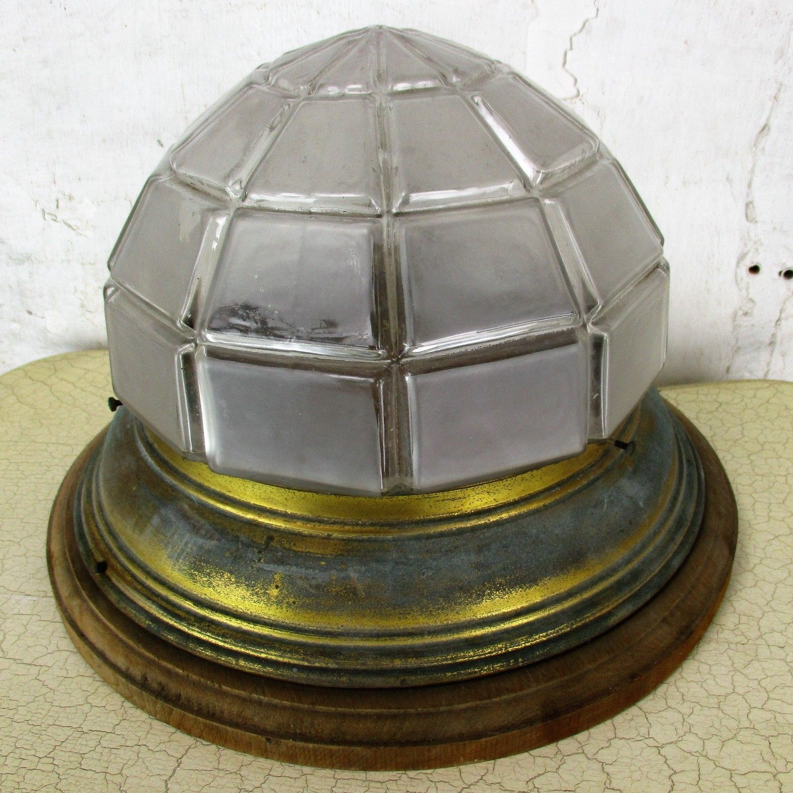 Large Art Nouveau Bauhaus Ceiling Lamp Fixture Plafonniere Flush Mount  Brass photo buy