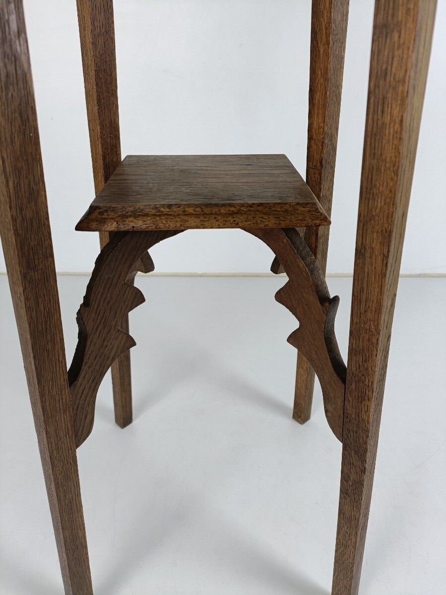 Art Nouveau Pedestal Side Table Plant Bonsai Stand Jugendstil  Wood Two Tier Bar photo Furniture