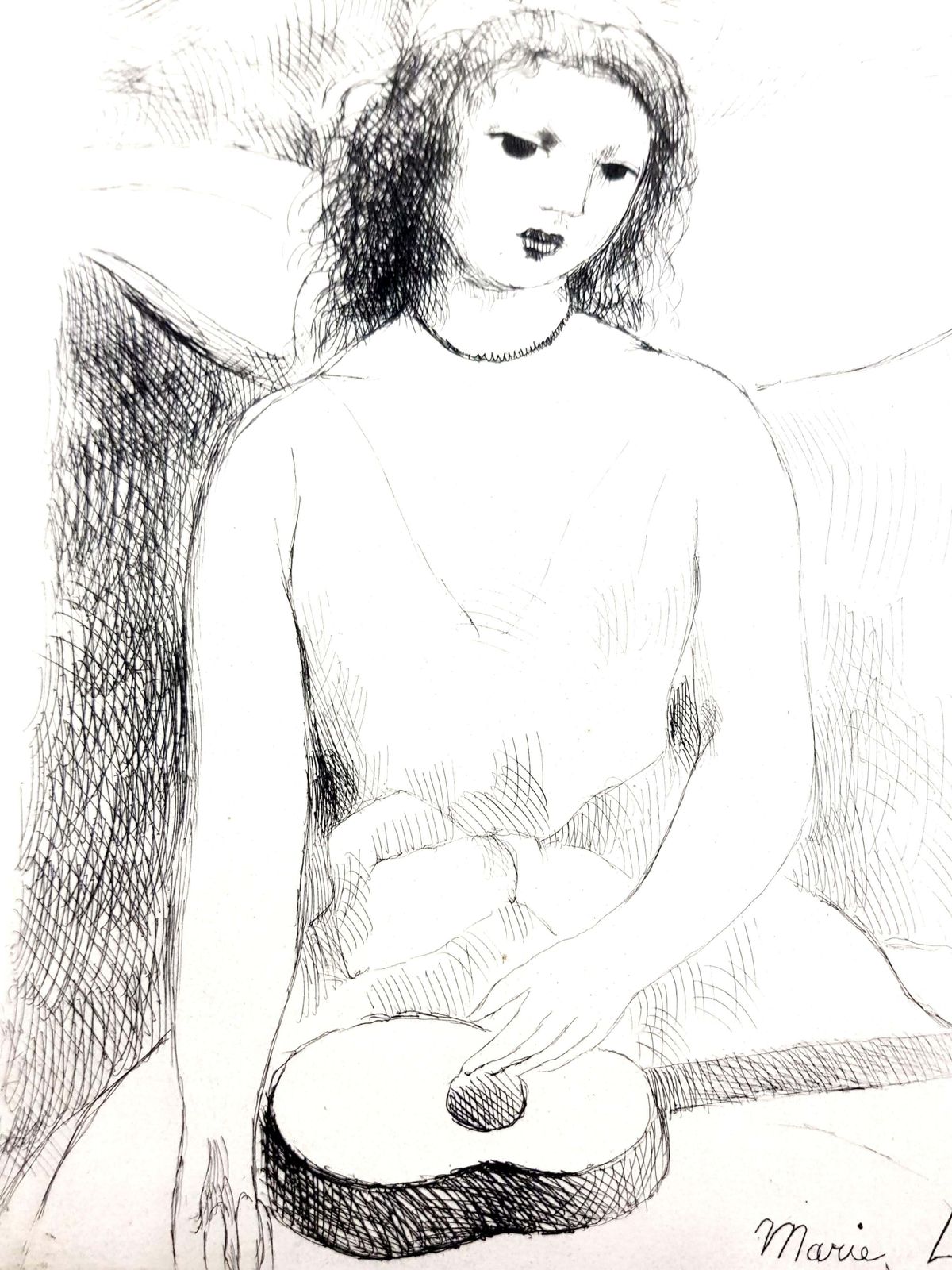 Marie Laurencinmarie Laurencin   Woman Angel   Original Etching1946 photo vinterior