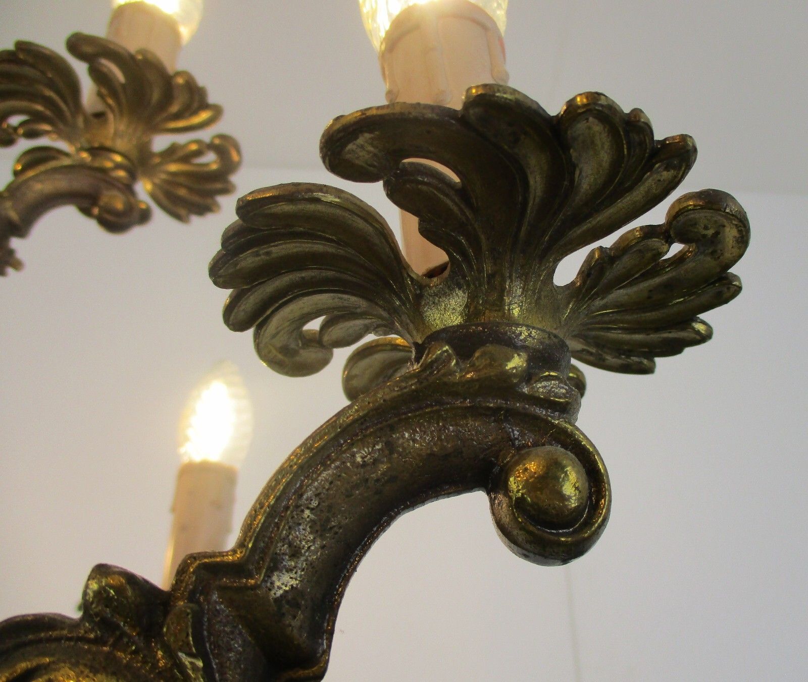 photo furniture Vintage Chandelier Putti Cherubs Angels 12!! Arm Lights Brass Gorgeous  Two Tier