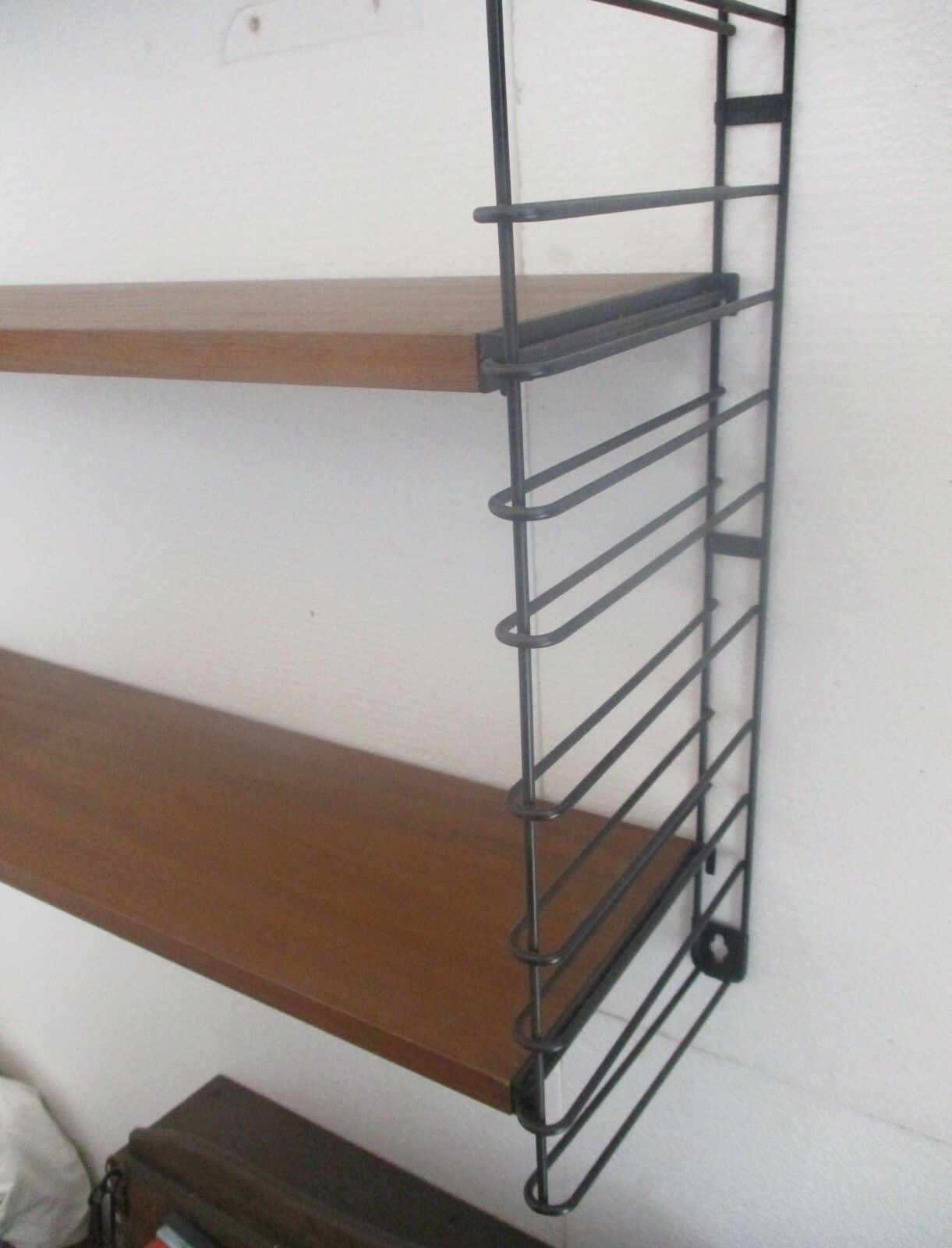 photo furniture Mid Century Modern Tomado Wall Shelving Unit Teak Dutch Design Adjustable Retro