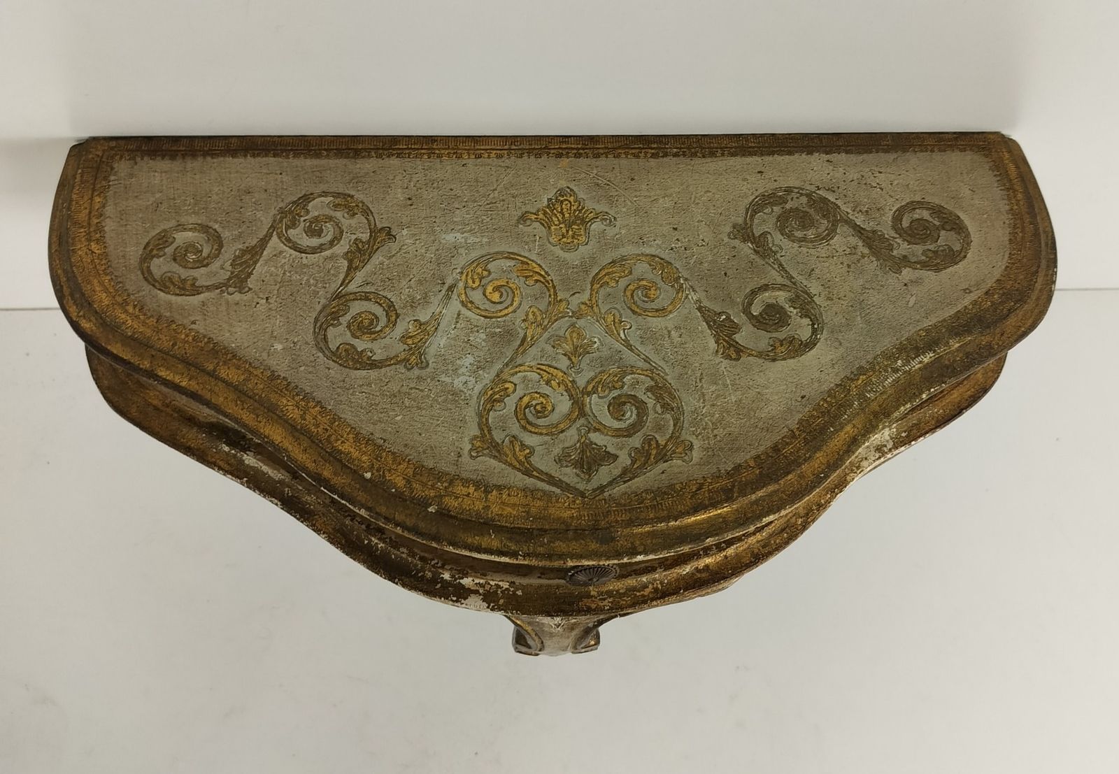 Florentine Wooden Console Wall Hanging Table Italy Italian Mid Century Very Rare photo 385.0