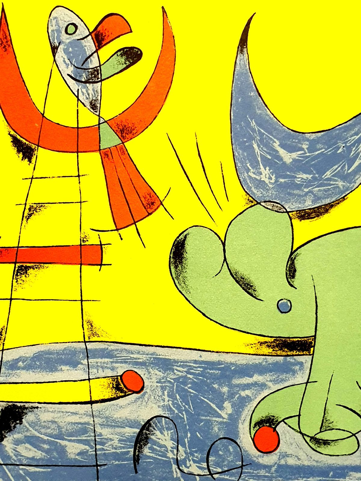 Joan Mirójoan Miro   Playing Dog   Lithograph In Colors1956 photo for sale