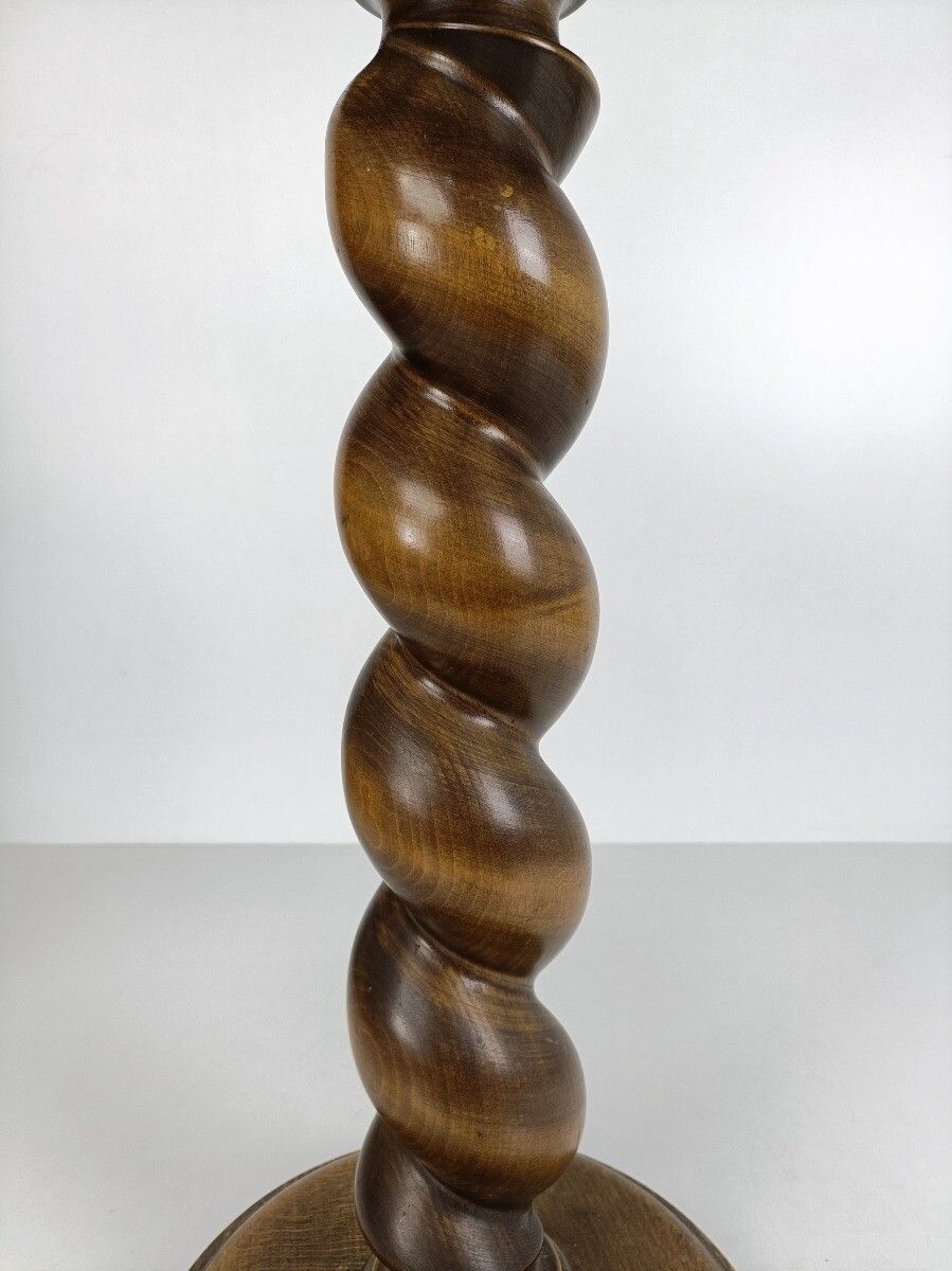Barley Twist Hand Carved Wood Wooden Plant Stand Pedestal Side Table Bonsai Stan photo Home Decor