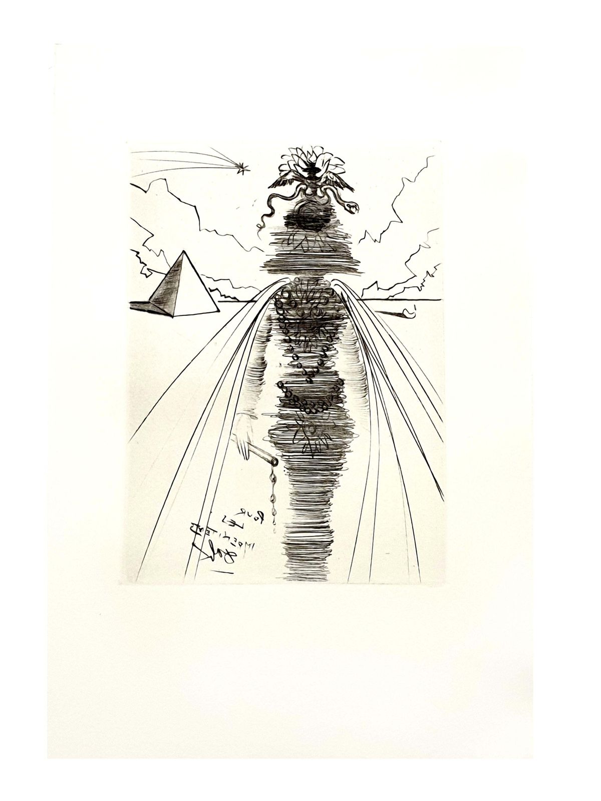 Salvador Dalí­Salvador Dali   Cleopatra   Original Etching1969 photo furniture