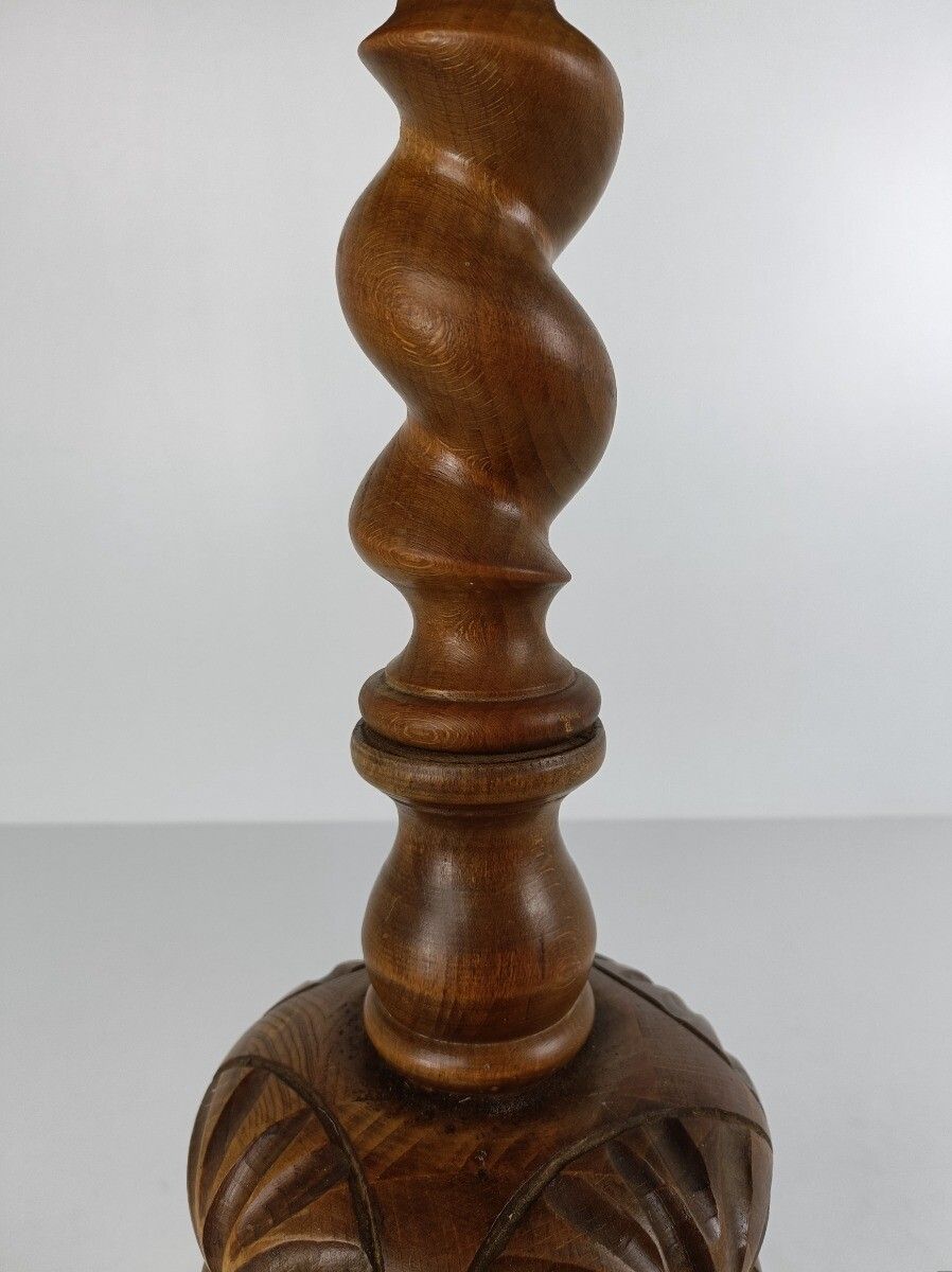 Ornate Carved Wooden Barley Twist Pedestal Hand Carved Wood Wooden Side Table Pl photo Furniture
