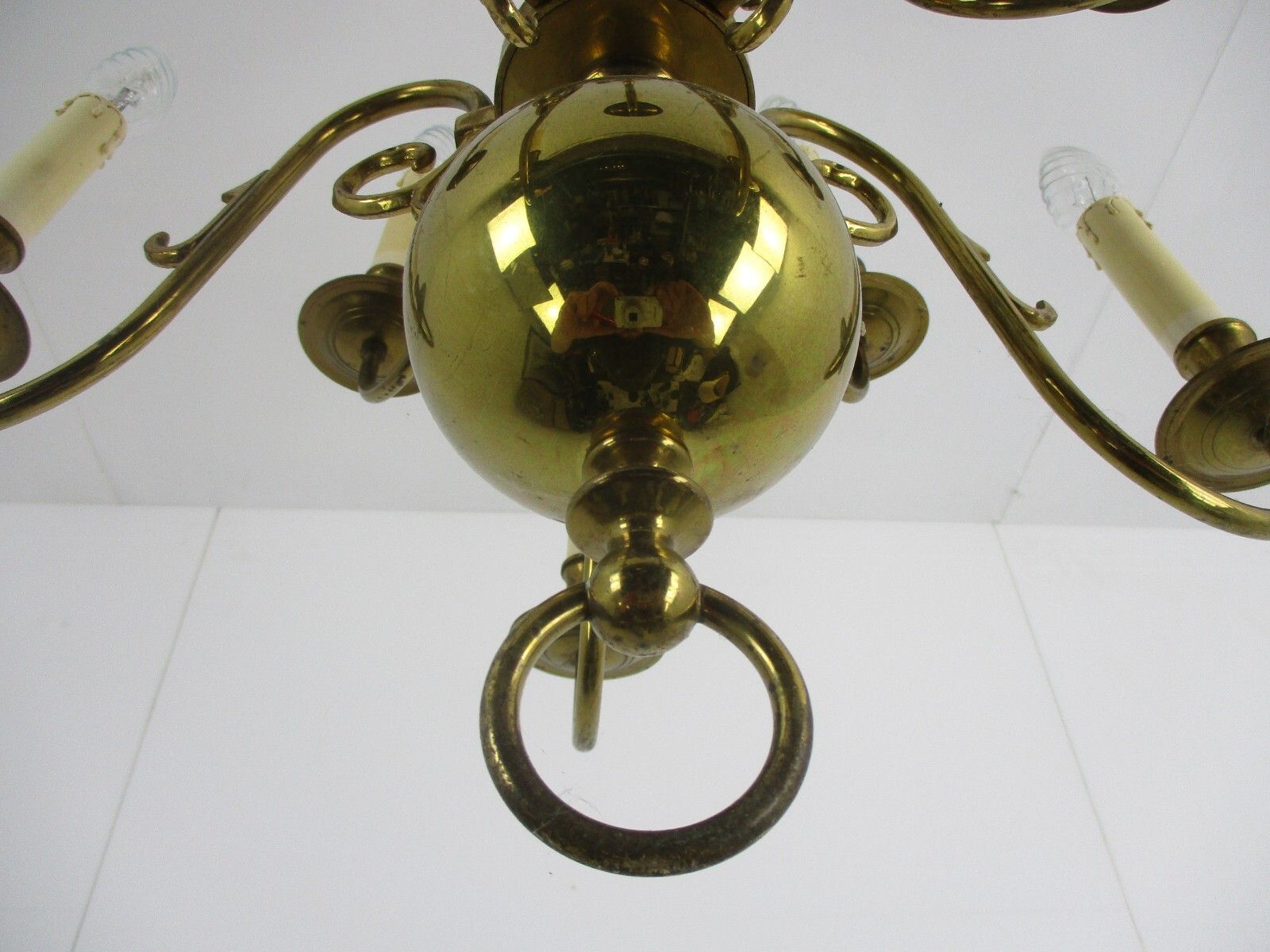 Flemish Dutch Chandelier Style 10 Arm Lights Seahorses Country  Vintage Bronze photo for sale
