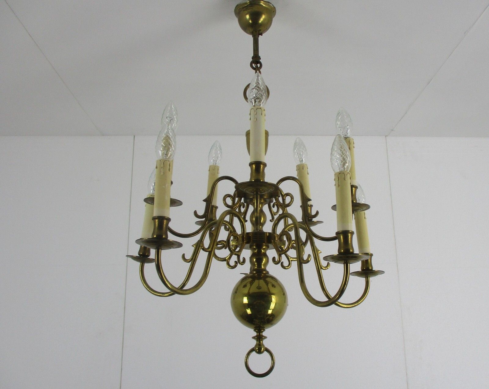 Flemish Dutch Chandelier Style 10 Arm Lights Seahorses Country  Vintage Bronze photo buy
