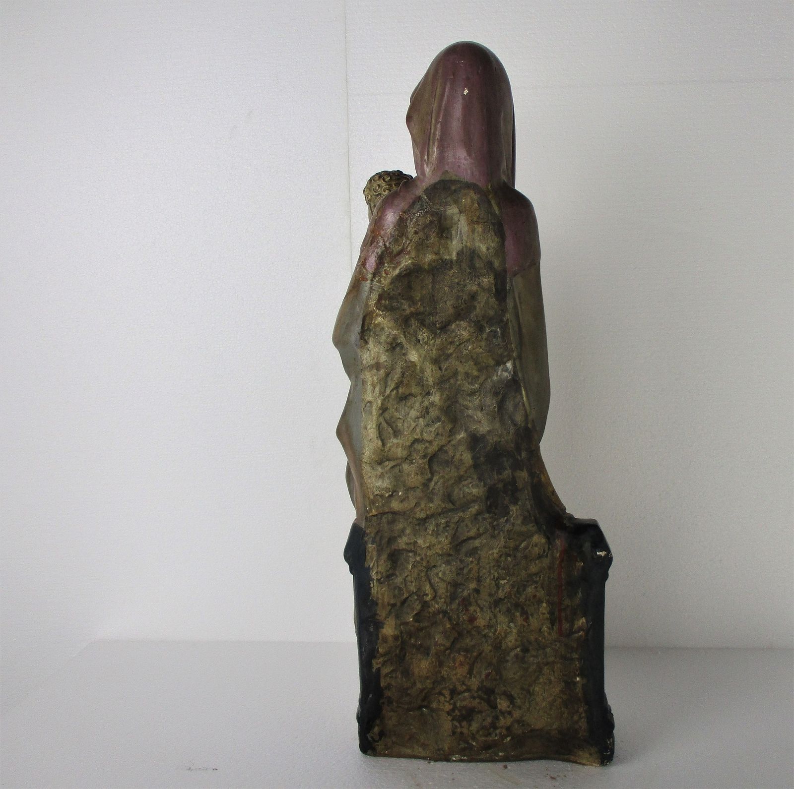Statue Sitting Our Lady Virgin Mary Infant Jesus Child Sedes Sapientiae Plaster photo buy