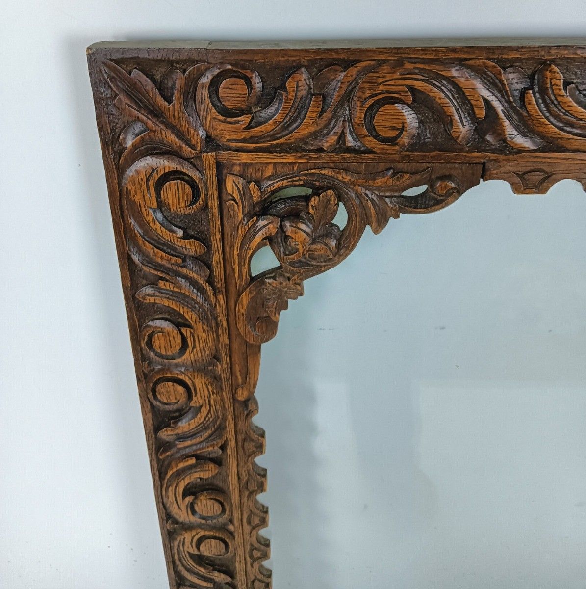 Large Door Cabinet Hand Carved Wood Ornated Glass Display Reclaimed Architectura photo buy