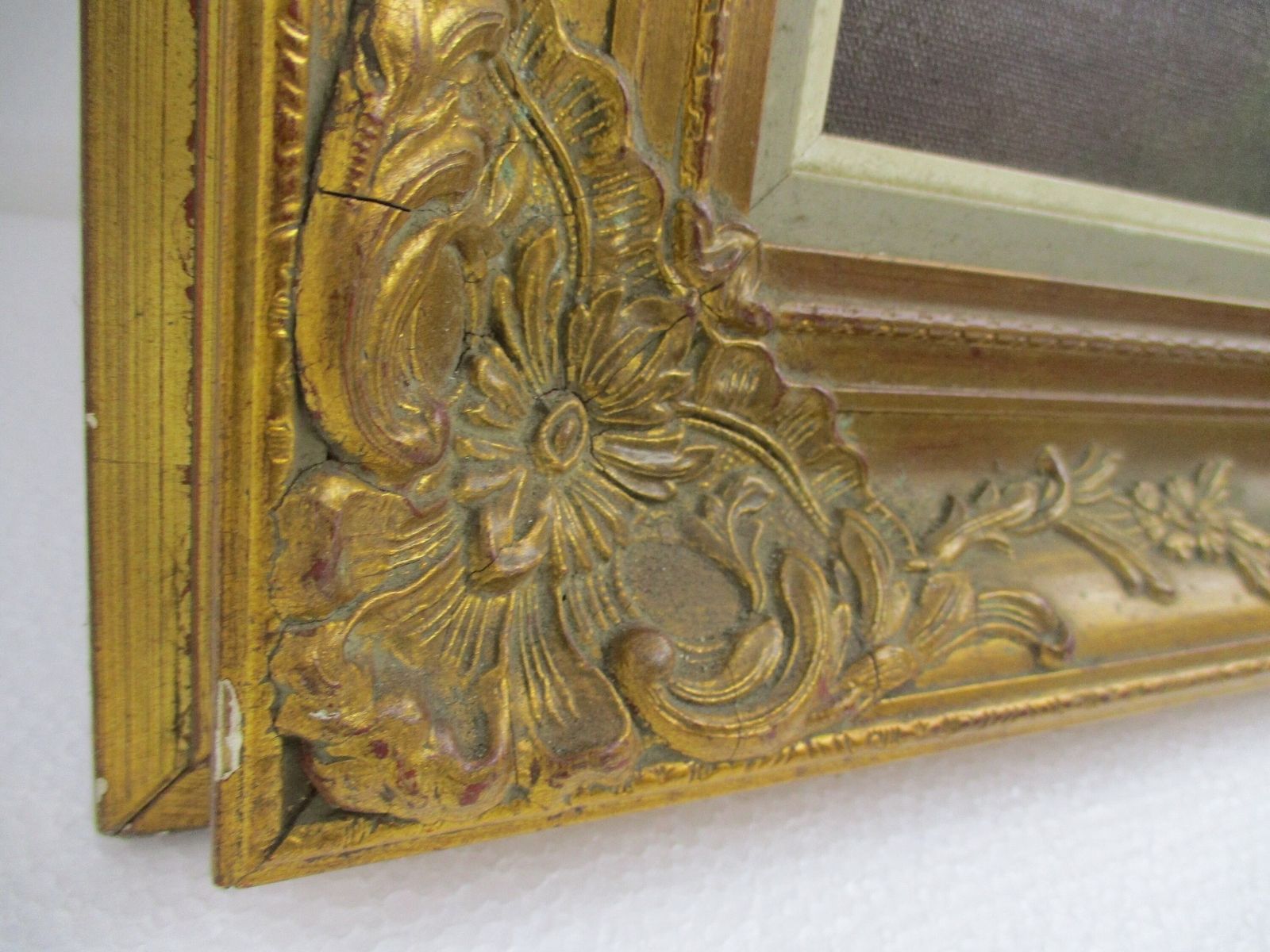 Oil Painting On Wood Plaster Framed Landscape Wood Gorgeous Frame Signed P. Ruel photo buy