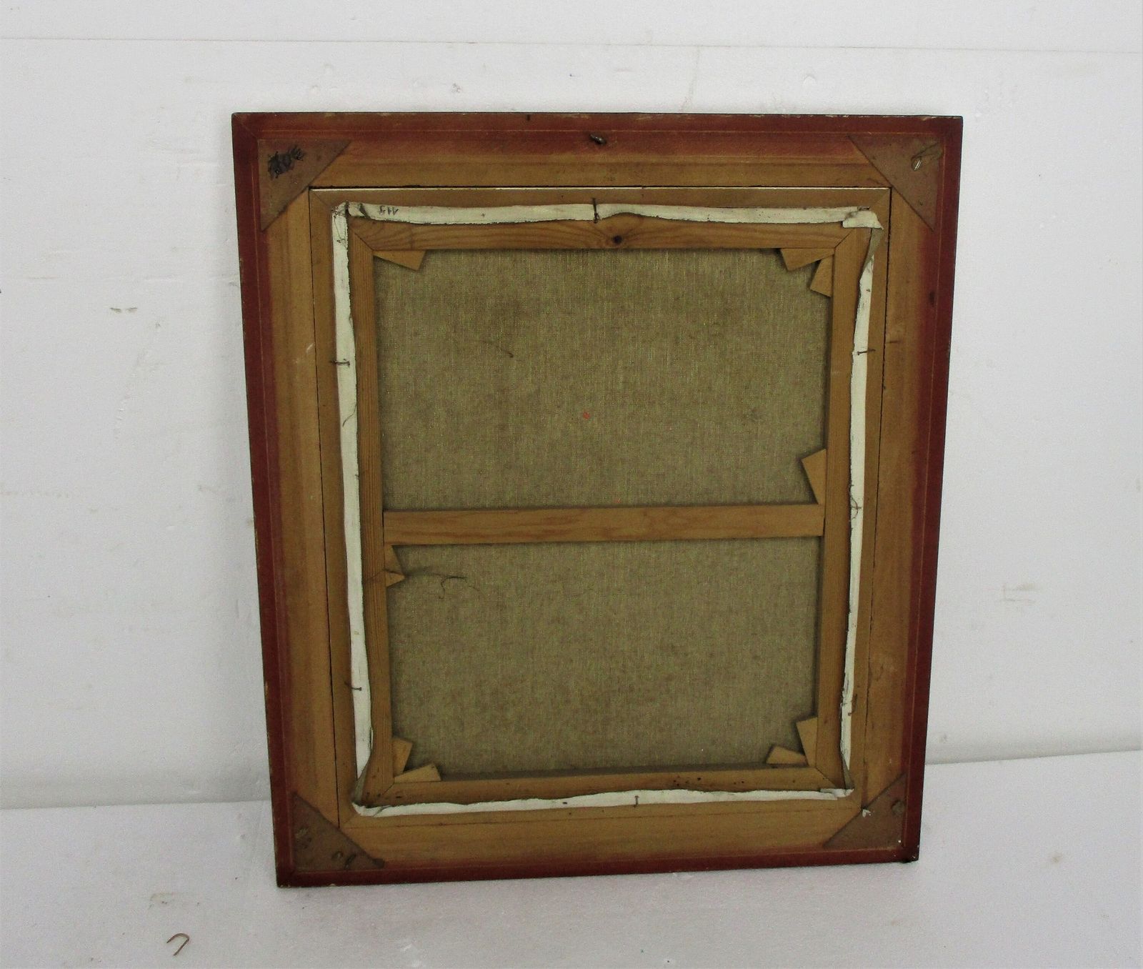 Oil Painting On Wood Plaster Framed Landscape Wood Gorgeous Frame Signed P. Ruel photo vintage