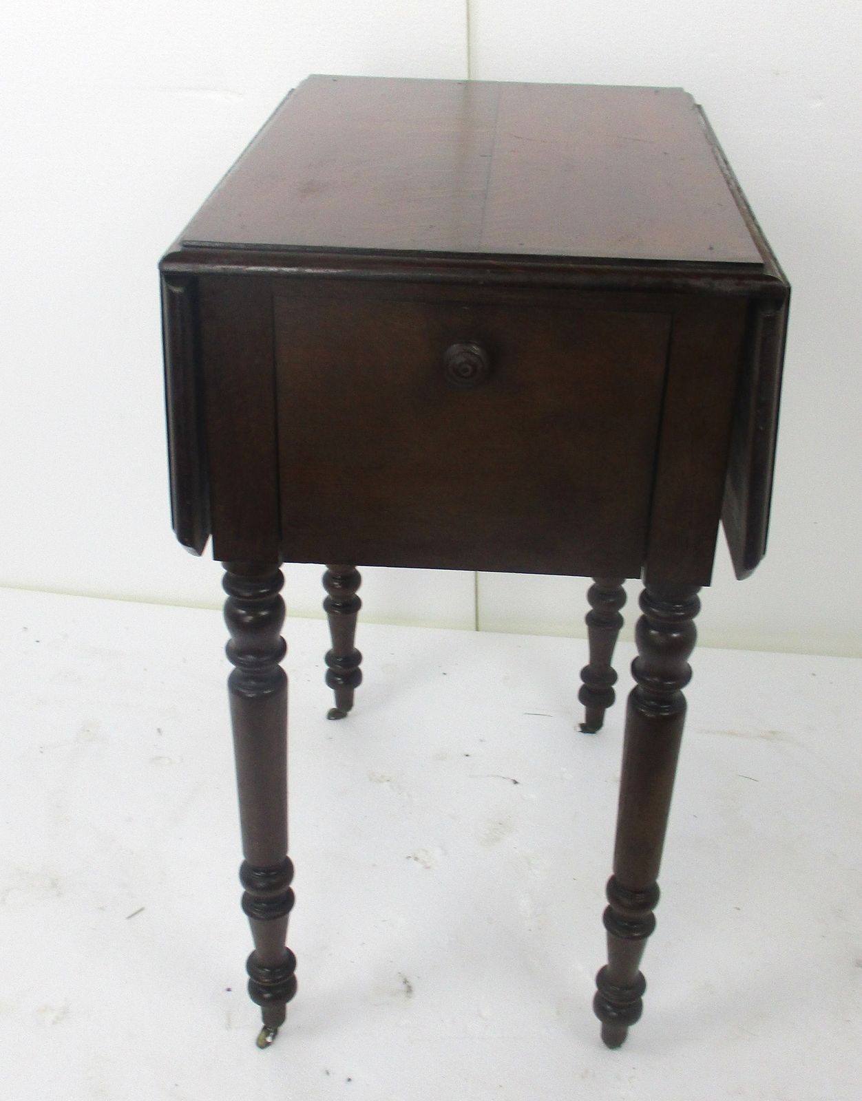 Antique Drop Leaf Gate Leg Table Cabinet Desk Hallway Furniture Drawers Sweet On photo vintage