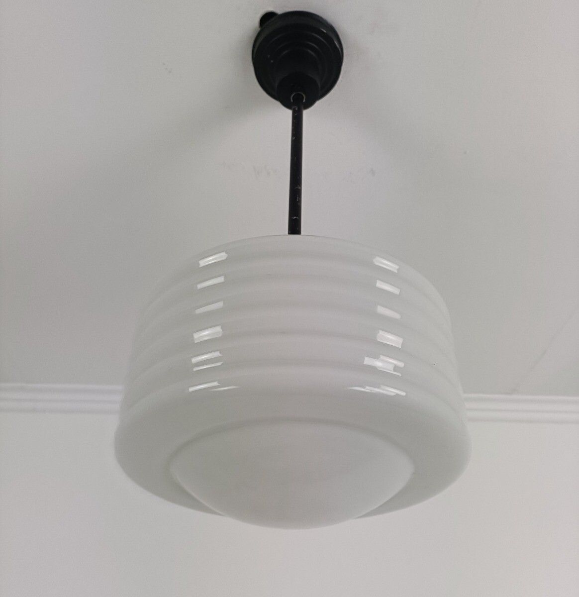 Pendant Lantern Chandelier A Ceiling Light Skyscraper Milk Glass Opaline White A photo buy
