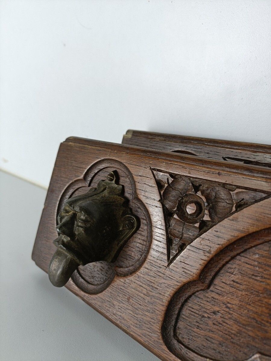 photo furniture Antique Gargoyle Pair Corbels Hand Carved Wood  Architectural Reclaimed Trims Pa