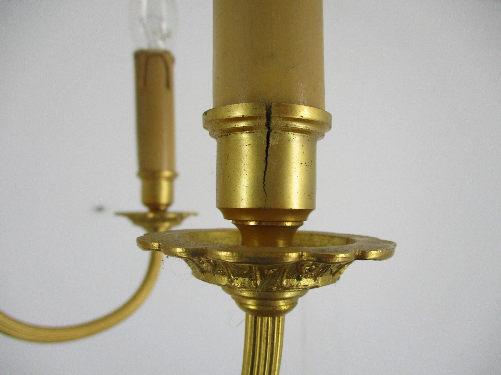 photo for sale Hollywood Regency 1950s Chandelier Lamp Christal Brass Small Lovely 6 Lights Arm