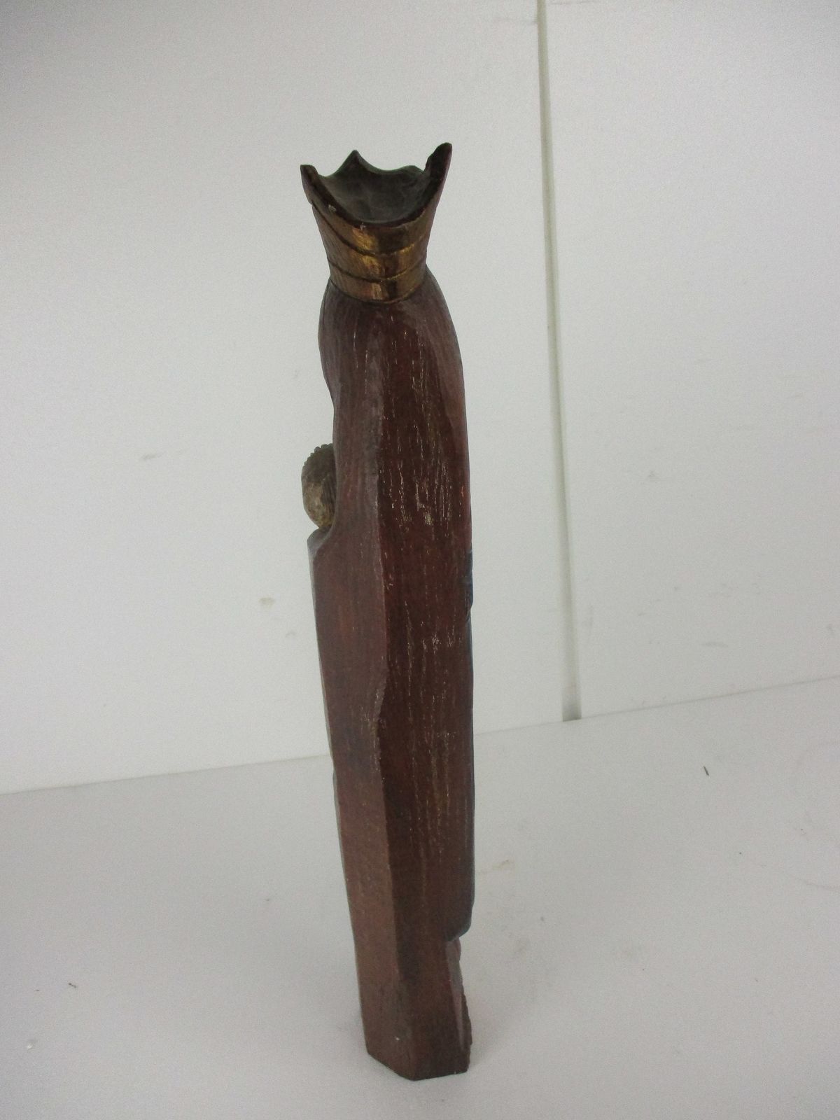 Xl Vintage Virgin Mary Madonna And Child Hand Carved Wood Polychrome Statue Chur photo buy