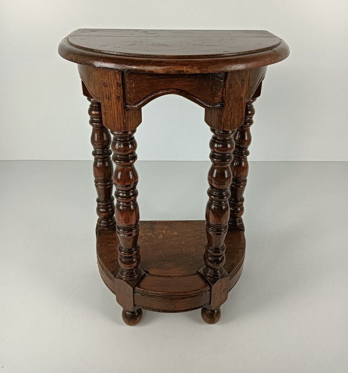 Antique Small Tapped Wooden Wall Console Table Hallway End Table Oak photo Furniture
