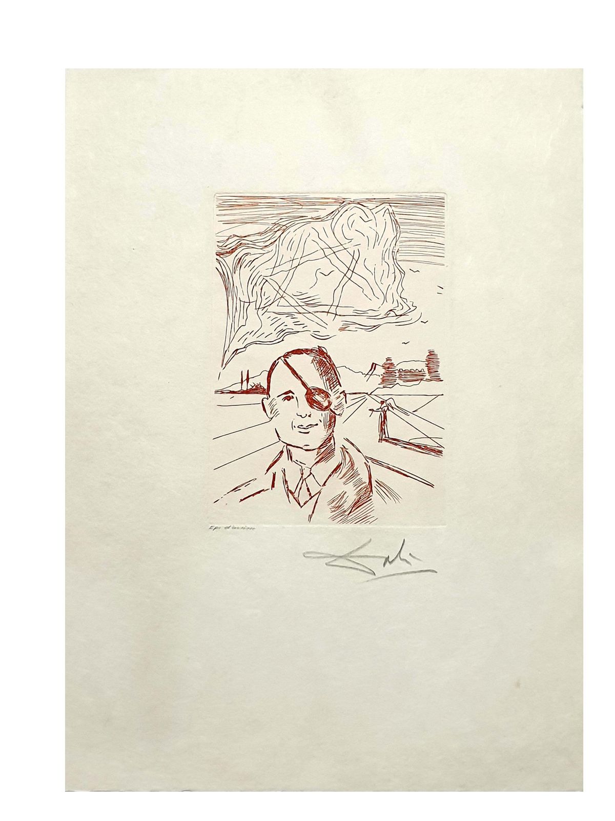 Salvador Dali   Moshe Dayan   Original Handsigned Etching1968