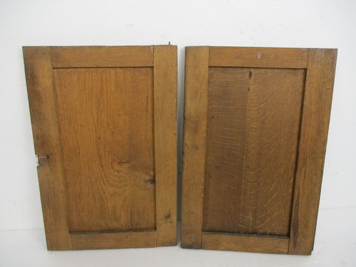 Pair Antique French Carved Wood Oak Door Panels Reclaimed Architectural Flower B photo buy