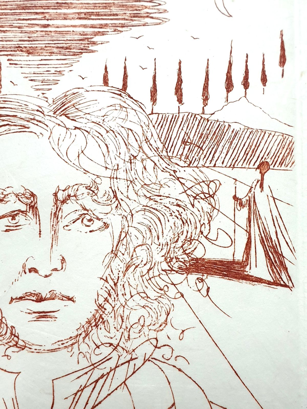 Salvador Dalí­Salvador Dali   Henry Wadsworth Longfellow   Original Handsigned Etching1967 photo vinterior