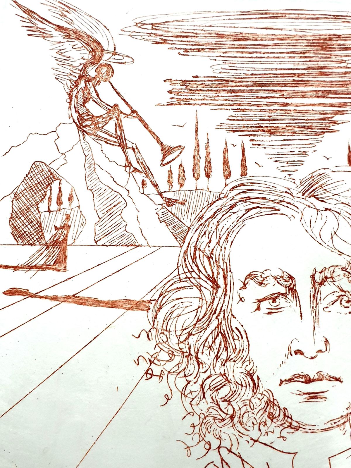Salvador Dalí­Salvador Dali   Henry Wadsworth Longfellow   Original Handsigned Etching1967 photo buy
